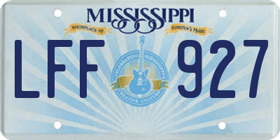 MS license plate LFF927