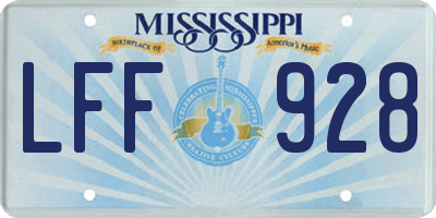 MS license plate LFF928