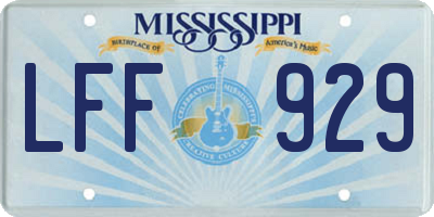 MS license plate LFF929