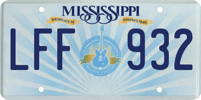 MS license plate LFF932