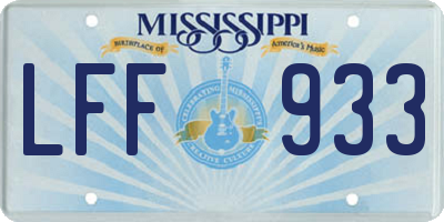 MS license plate LFF933