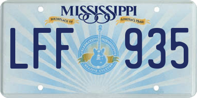 MS license plate LFF935