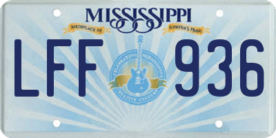 MS license plate LFF936