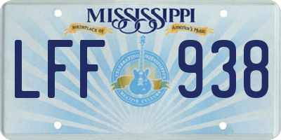 MS license plate LFF938