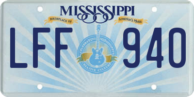 MS license plate LFF940
