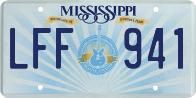 MS license plate LFF941
