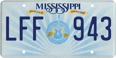 MS license plate LFF943