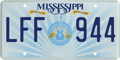 MS license plate LFF944