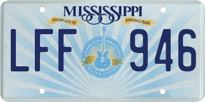 MS license plate LFF946