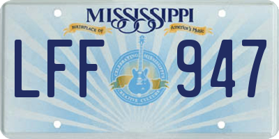 MS license plate LFF947