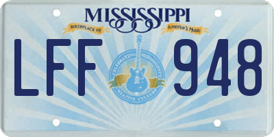 MS license plate LFF948