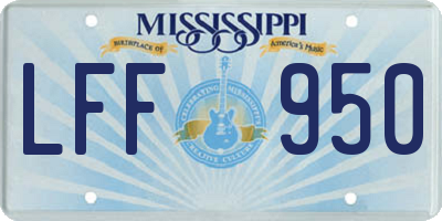 MS license plate LFF950