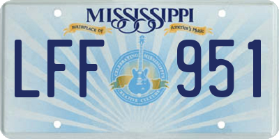 MS license plate LFF951