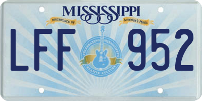 MS license plate LFF952