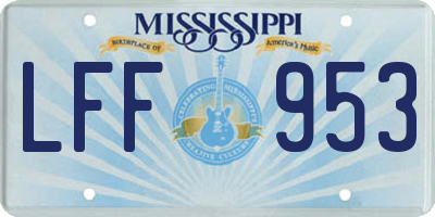 MS license plate LFF953