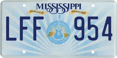 MS license plate LFF954