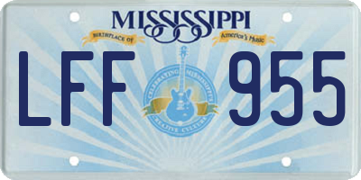 MS license plate LFF955