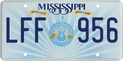 MS license plate LFF956