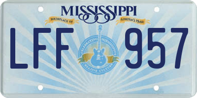 MS license plate LFF957