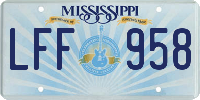 MS license plate LFF958