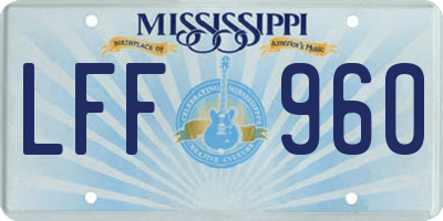 MS license plate LFF960
