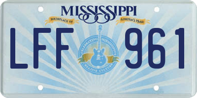 MS license plate LFF961