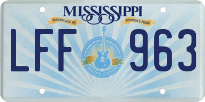 MS license plate LFF963
