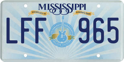 MS license plate LFF965