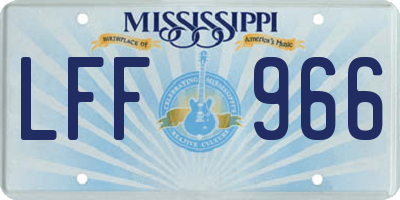 MS license plate LFF966