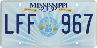 MS license plate LFF967