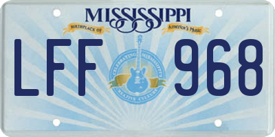 MS license plate LFF968