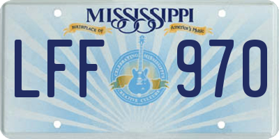 MS license plate LFF970