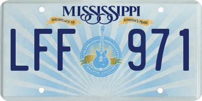 MS license plate LFF971
