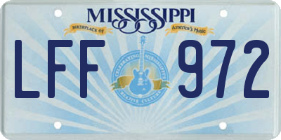 MS license plate LFF972