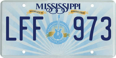 MS license plate LFF973