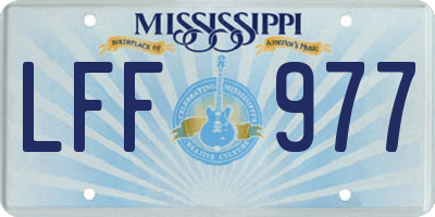 MS license plate LFF977