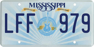 MS license plate LFF979