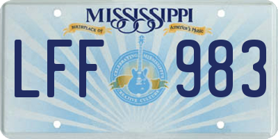 MS license plate LFF983