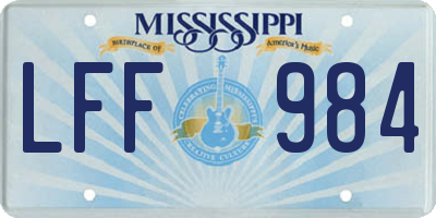 MS license plate LFF984