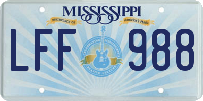 MS license plate LFF988