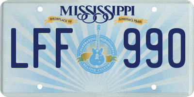 MS license plate LFF990