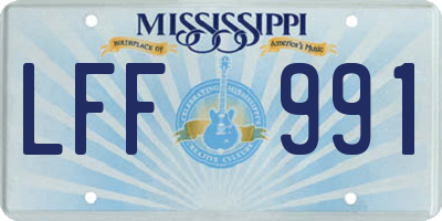MS license plate LFF991
