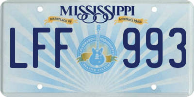 MS license plate LFF993