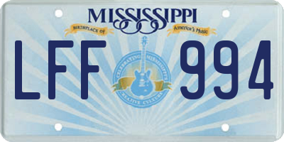 MS license plate LFF994