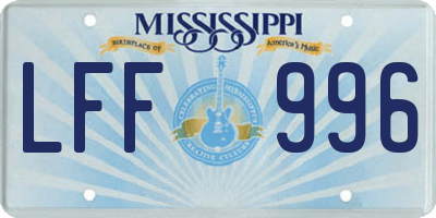 MS license plate LFF996
