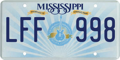 MS license plate LFF998