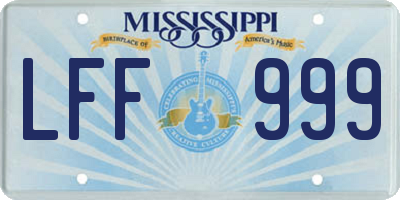 MS license plate LFF999