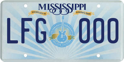 MS license plate LFG000