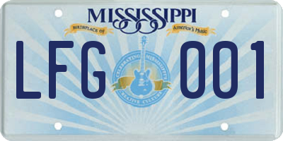 MS license plate LFG001