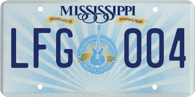 MS license plate LFG004